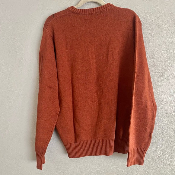 Vintage Dockers Mens Sweater Size Medium Knit Orange Argyle 90s Y2K Crewneck - Picture 4 of 5
